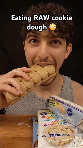 Eating RAW cookie dough 😳 ‪@BaklaEats‬