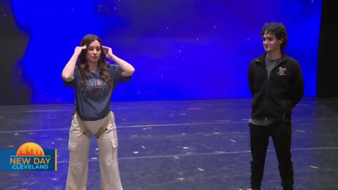 Natalie Herbick takes flight during a preview of "Peter Pan."