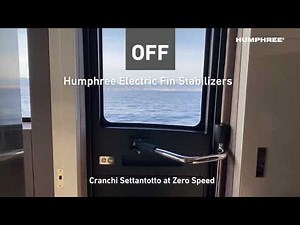 Cranchi Settantotto with Humphree Stabilizing Fins at zero speed