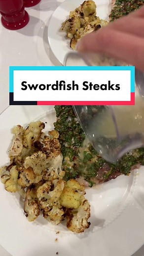 Delicious Swordfish Steaks Recipe with Spicy Garlic Lemon Parsley Sauce