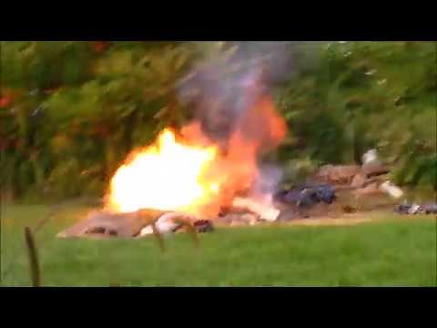 Exploding spray paint can.