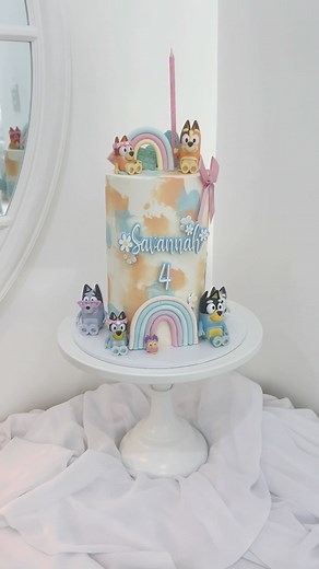 Bluey Themed Cake Decorating Tutorial for Savannah's 4th Birthday