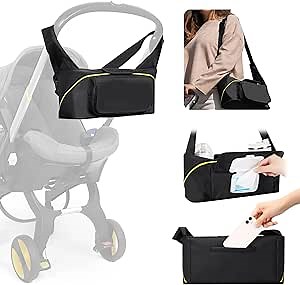 Travel Bag for Doona Infant Car Seat Stroller, Organizer Bag with Cup Holder, Phone & Wipes Pockets, Large Capacity, Water-Repellent & Lightweight, Baby Essentials Storage
