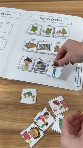 Winter Themed Sequencing File Folder Activities work on putting items in order from first, next, then last. ❄️❄️ Sequencing can be a bit more challenging for students, but is an important skill to work on. As students work through each file folder activity they will work on skills such as comprehension and time orientation. By adding in a fun theme, you can change up your file folders throughout the year to maintain engagement. These file folder activities include… ❄️ Winter Sequencing 🎄 Christ