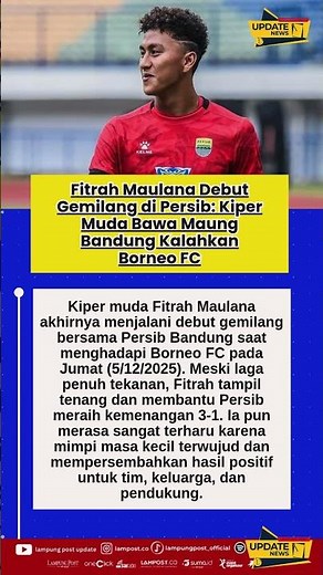 Fitrah Maulana Debut Gemilang di Persib: Kiper Muda Bawa Maung Bandung Kalahkan Borneo FC