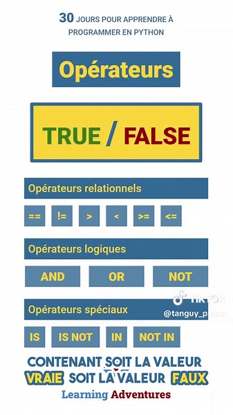 🐍 Python (6/30) - Les opérateurs II Sixième épisode de la série