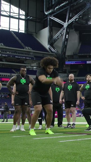 Parker Brailsford broad jump at the NFL Combine