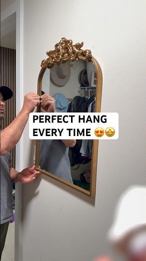 I tested a wall mounting hack to hang a mirror perfectly 😳 #diy #shorts