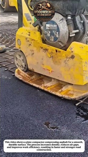 Powerful Plate Compactor in Action | Asphalt Leveling & Surface Perfection