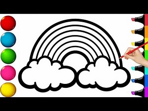How to Draw and Color a Rainbow for Kids | Easy Rainbow Drawing and Coloring Tutorial