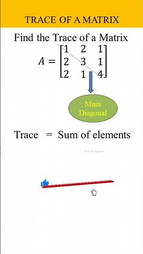 Trace of a Matrix | Trace | Matrix #engineeringmathematics #mastercadre #mathematics