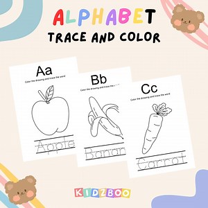 26 Alphabet Worksheets, ABC Worksheets, Trace and Color, Letter Tracing, Coloring. Handwriting Practicing. - Etsy Canada