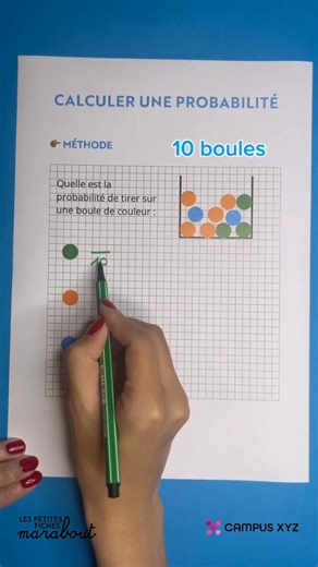 Hong My | les maths pour tous on Instagram: "👉 Calculer une probabilité ————————————————— 📙NOUVEAUTÉ 2025 : Découvre plein d’entraînements dans mon « Cahier d’exercices de Maths » @hachettefr & @edition_marabout 📝 10 min par jour pour progresser en maths 👉 Disponible partout : Fnac, Cultura, Amazon, Relay, etc. 📌 Pour commander : lien en BIO. Amazon : https://urlr.me/t4nYwB Fnac : https://tidd.ly/4eWSqBo #lesmathsmemepasmal #maths #mathspourtous #revisions #fiches #astuces"