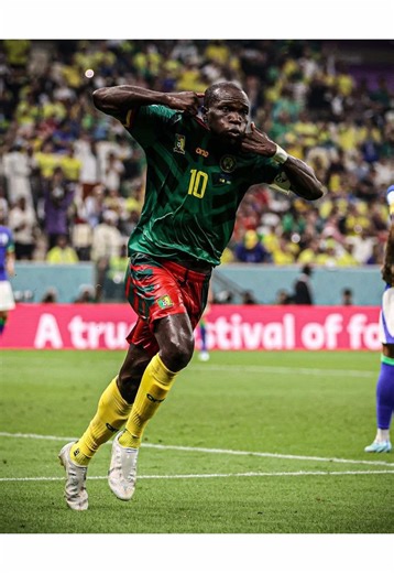 Aboubakar. World Cup 2022. Chips the keeper from the most ridiculous angle you’ve ever seen and walks off like it was training 😮‍💨⚽ Africa has always produced footballers who play with zero fear and pure instinct 🔥 🔗 Shop retro African football kits → Link in bio #VincentAboubakar #Cameroon #WorldCup #RetroFootball #AfricanFootball​​​​​​​​​​​​​​​​