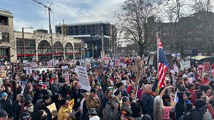 Hundreds rally in Capitol Hill, urging ICE stay out of Seattle schools after recent scare