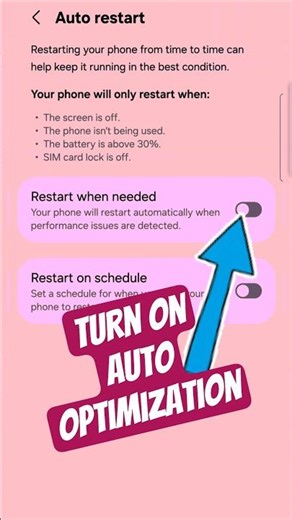 How to Turn ON Auto Optimization on Samsung? #optimization
