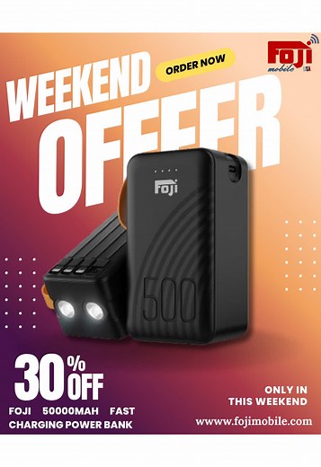 Foji 50000mAh Fast Charging Power Bank Ultra-high capacity 50000mAh power bank with 22.5W super-fast charging, 4 integrated cables, 1 USB port, and built-in Type-C. Reliable, portable, and perfect for outdoor or emergency use. #CapCut #FOJI #power #powerbank #50000 #mAh #discount