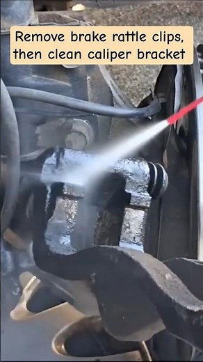 Steps to clean caliper bracket before replace new rattle clips