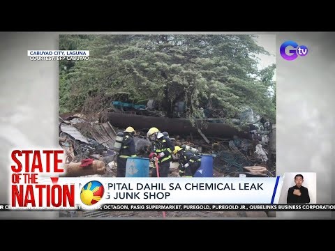 17 Naospital dahil sa chemical leak sa isang junk shop sa Cabuyao city, Laguna | Videos | GMA News Online