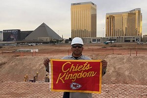 Chiefs flag buried under Raiders stadium site in Las Vegas