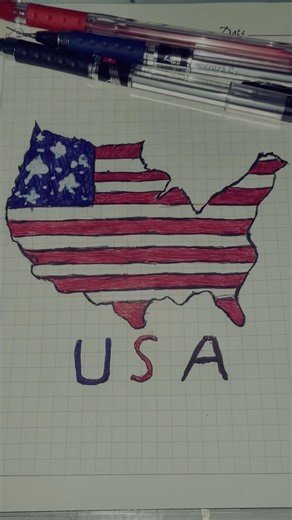 Drawing the USA Map 🇺🇸✨#drawing #art #usa #shorts