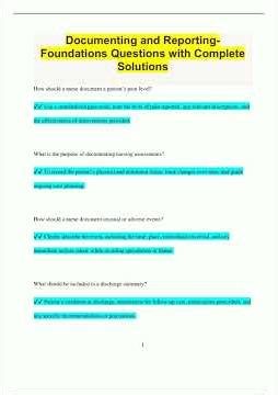 Documenting and Reporting Foundations Questions with Complete Solutions2917