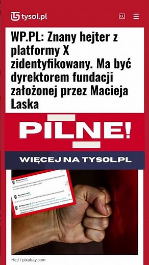 Znany hejter z platformy X zidentyfikowany. Ma być dyrektorem fundacji założonej przez Macieja Laska