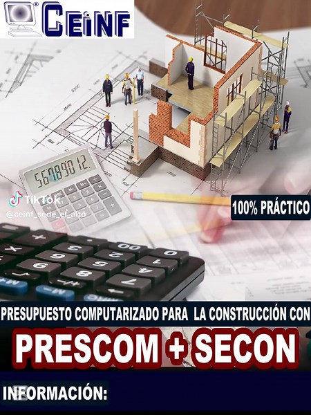 Curso de Prescom y Secon , en modalidad Presencial y Virtual. para más información comunicarse al. 68131751 - 72595816 #ceinf #aprendisaje #arquitectura #presupuestodecontruccion #elalto #lapazbolivia