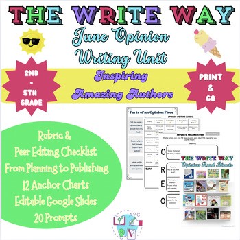 June Opinion Writing Unit | Prompts, Anchor Charts, Drafting & Publishing