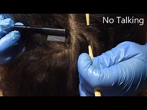 ASMR School Nurse Lice Check (NO TALKING) (Scalp Check, Chopsticks, Lice Comb) Medical Roleplay