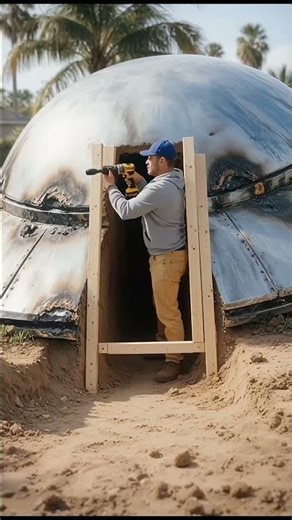 I FOUND A UFO… THEN BUILT A SECRET ROOM INSIDE 😳 #youtubeshorts #trending #ai