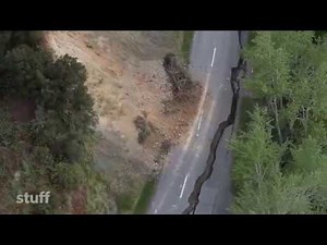 Kaikoura damage seen from above