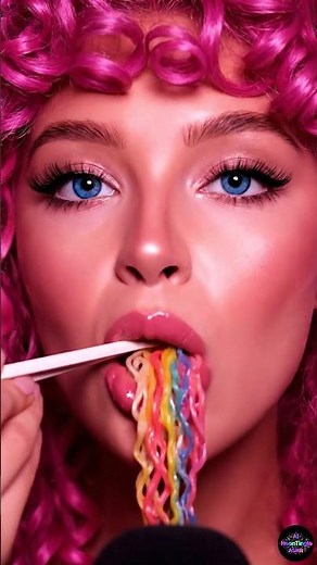 Too Real! 🌈🍜 Are These Neon Noodles Even Real?! やばすぎ！🌈🍜 NeonTingle ASMR
