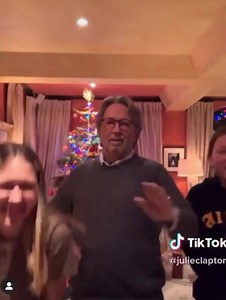 (Video 1) Eric dancing with daughters and wife on TikTok 😁 Posted on Sophie's TikTok! Video screen-recorded from @ericclapton_historybook on Instagram 😛❤️ | Conor Clapton Memory