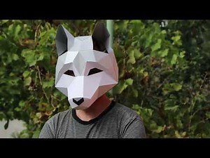 Wolf Mask Polygonal PDF Template