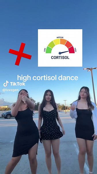 High vs low cortisol dance 😄🫠🤣 | cortisol