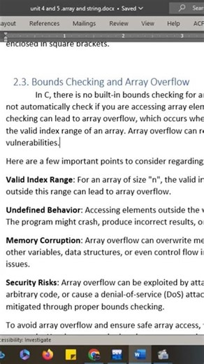 “Array bound in C = valid index range; out-of-bound causes errors. #CProgramming #Coding #LearnC”