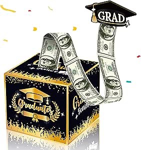 2024 Graduation Money Box for Cash Gift Pull, Graduation Gifts for Women Men, Funny Graduation Gifts for Boys Girls High School College, Class of 2024 Money Gift Box