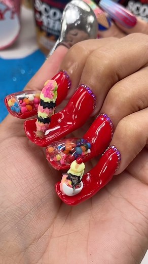 ILYSM Nails on Instagram: "Upside Down "Duck Nails" @Netflix🍦Eating Ice Cream w these🤤 Nail Art for Scoops Ahoy Stranger Things! 💅🏽The Upside Down is a mysterious alternate dimension existing in parallel to the human world. My new favorite shape 😍😂 NewNailSwag 💅🏽 New Invention Hi! I am the official and original creator of all the videos posted on this page @ilysmnails More info listed on my website: http://www.ilysmnails.com Please join my: YouTube: ilysmnails *(longer videos) Tiktok: il