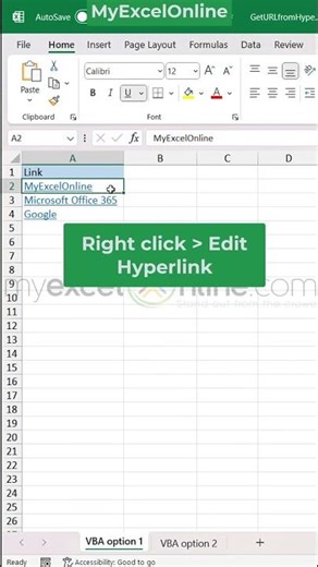 Copy Hyperlinks in Excel ⚡ #excel #myexcelonline #shorts
