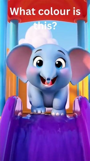 🧡Orange or 💜Purple? 🐘 Slime Slide Splash! #LearnColors#BabyElephant#SlimeSplash#SlideFun
