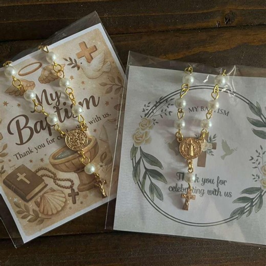 Baptism Favors Recuerdos Bautizo 20pcs Green Brown Catholic Party Favor Set