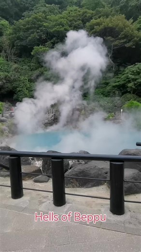 The Hells of Beppu, or Jigoku, are a collection of seven unique hot springs in Beppu, Japan, each with its own distinct characteristics. Manage to go Sea Hell and Blood Pond Hell. #japantravel #hotspring #nature #holiday #fyp