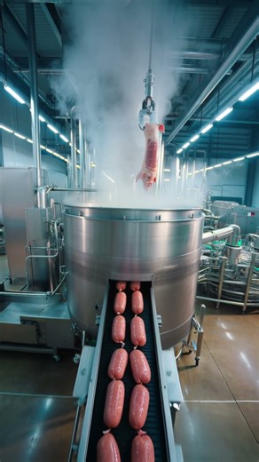 Meat Processing Plant Reveals the Secrets Behind Mass-Produced Sausages #factory #food