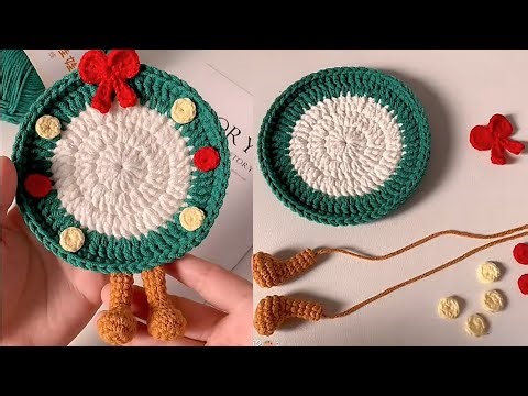 Easy Crochet Christmas Coaster 🎅 Perfect Beginner Project & Last-Minute Gift