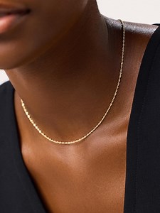 14K Solid Gold Singapore Chain Necklace: Dainty Twisted Rope Chain - Etsy Canada
