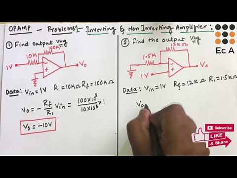#39 OPAMP problems 1 | inverting & non inverting Amplifier || EC Academy