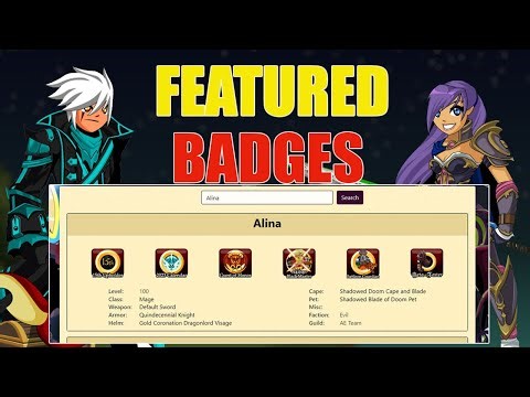 AQW New Featured Character Page Badges!