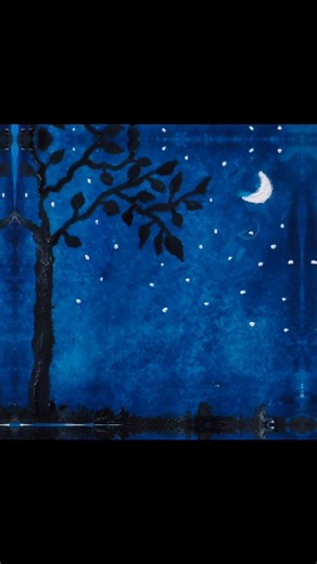 Night sky drawing|Moonlight night|#moon #moonlight #art #artist #artwork