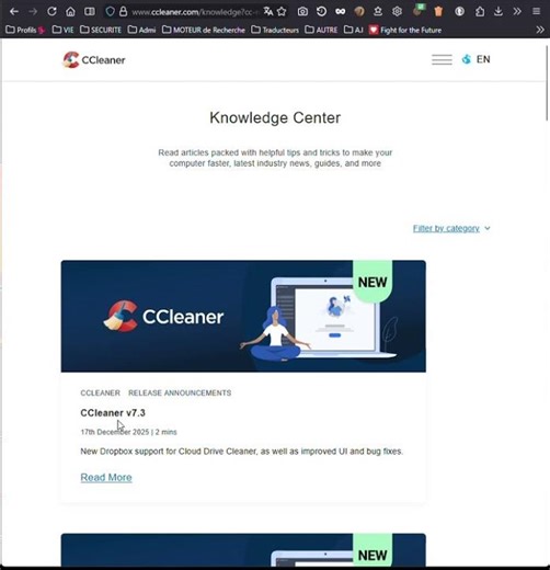 #C.Cleaner passe en version 7.3